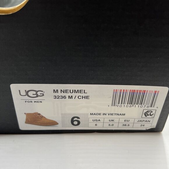 UGG Men’s Neumel Chukka Chestnut Wool Suede Lace-Up Ankle Boots Sz 6 US With Box main image 9